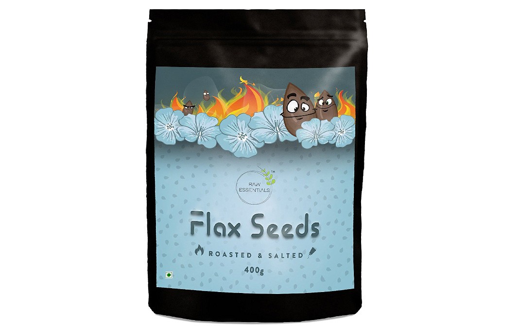 Raw Essentials Flax Seeds Roasted & Salted    Pack  400 grams